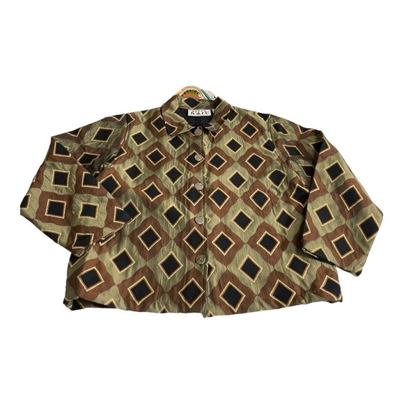 VTG 90s Keren Hart Collection Diamond Print Jacket XL - Picture 12 of 15